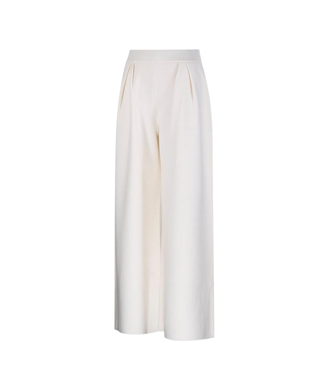 MAX MARA Белые хлопковые прямые брюки, фото 3