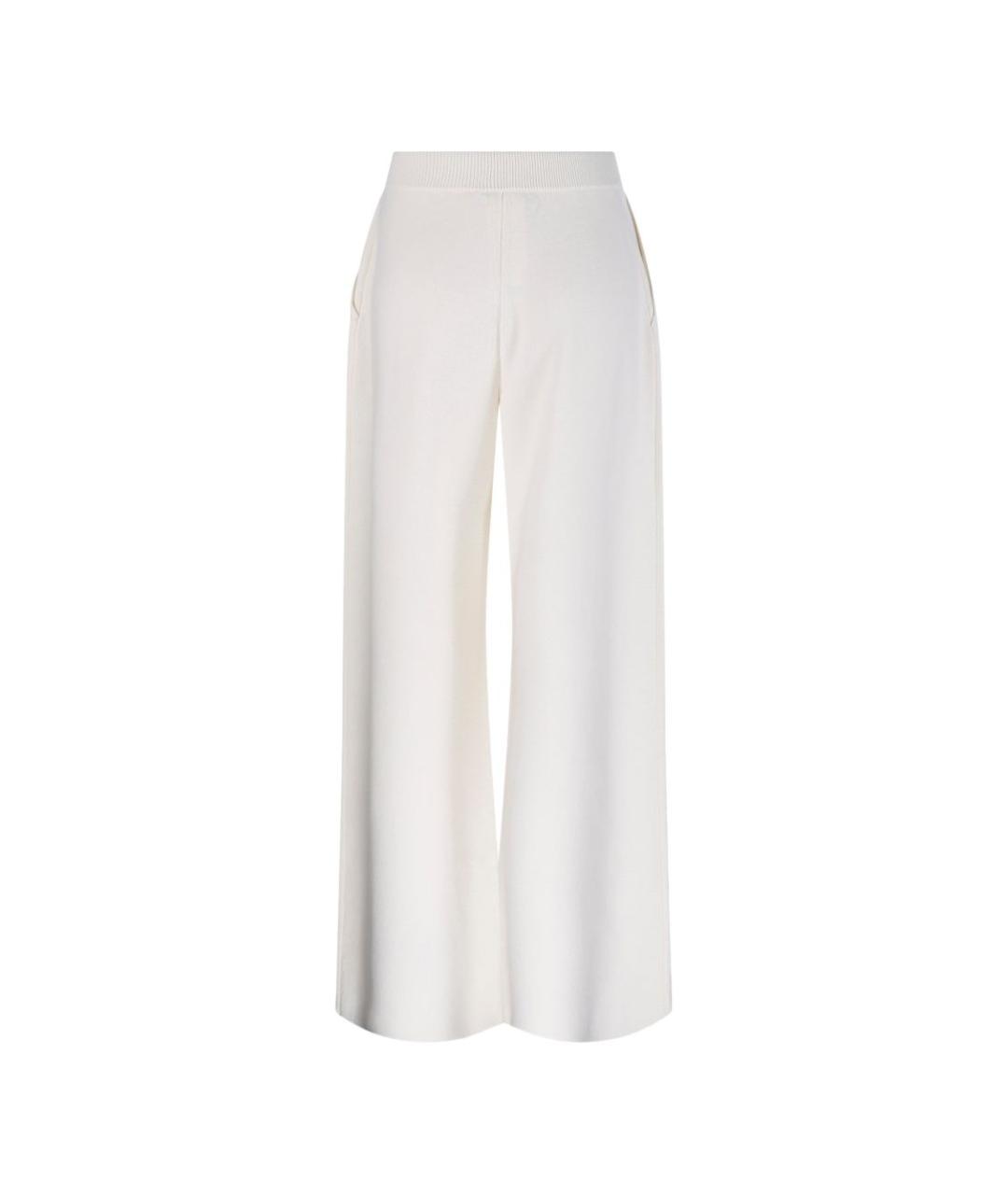 MAX MARA Белые хлопковые прямые брюки, фото 4