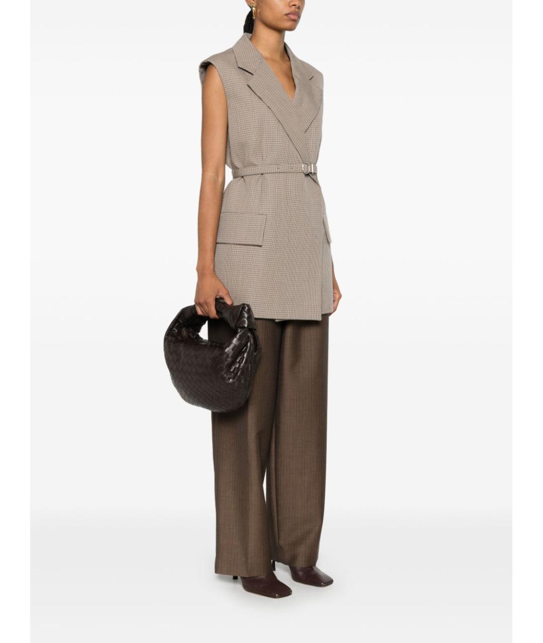 BOTTEGA VENETA Коричневая кожаная сумка с короткими ручками, фото 7