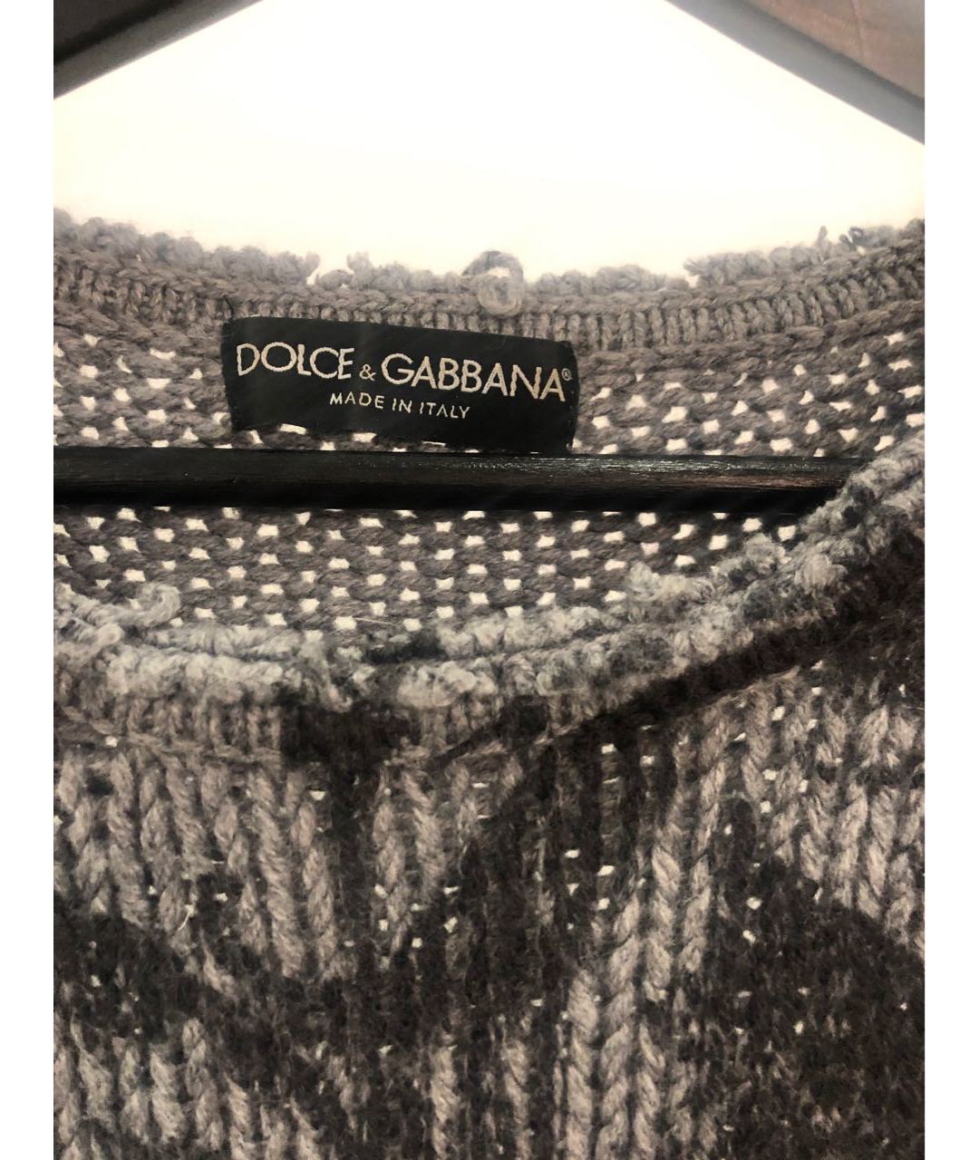 DOLCE&GABBANA Серый шерстяной джемпер / свитер, фото 3