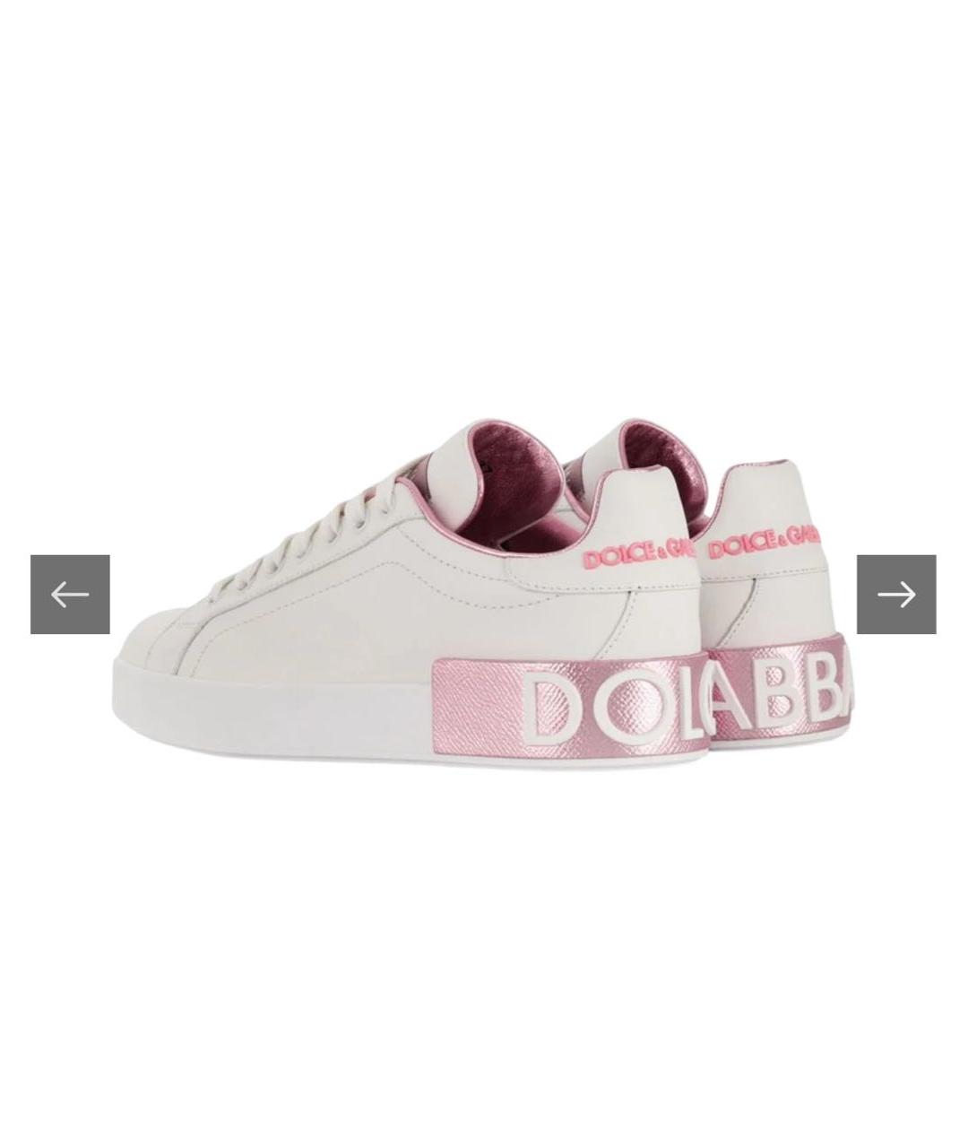 DOLCE&GABBANA Белые кожаные кеды, фото 3