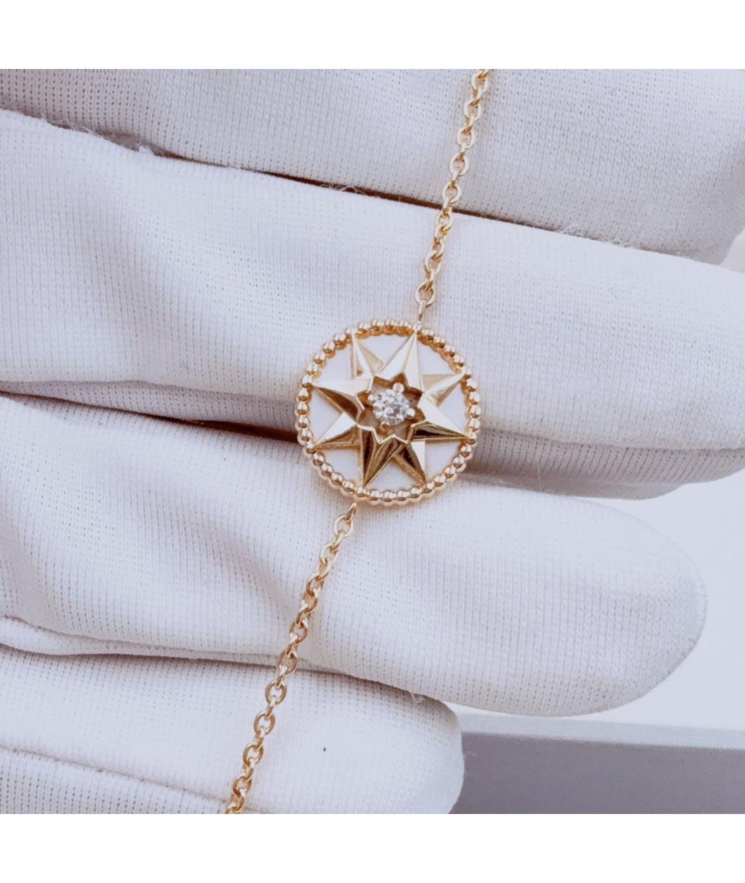 CHRISTIAN DIOR Белый браслет из желтого золота, фото 4