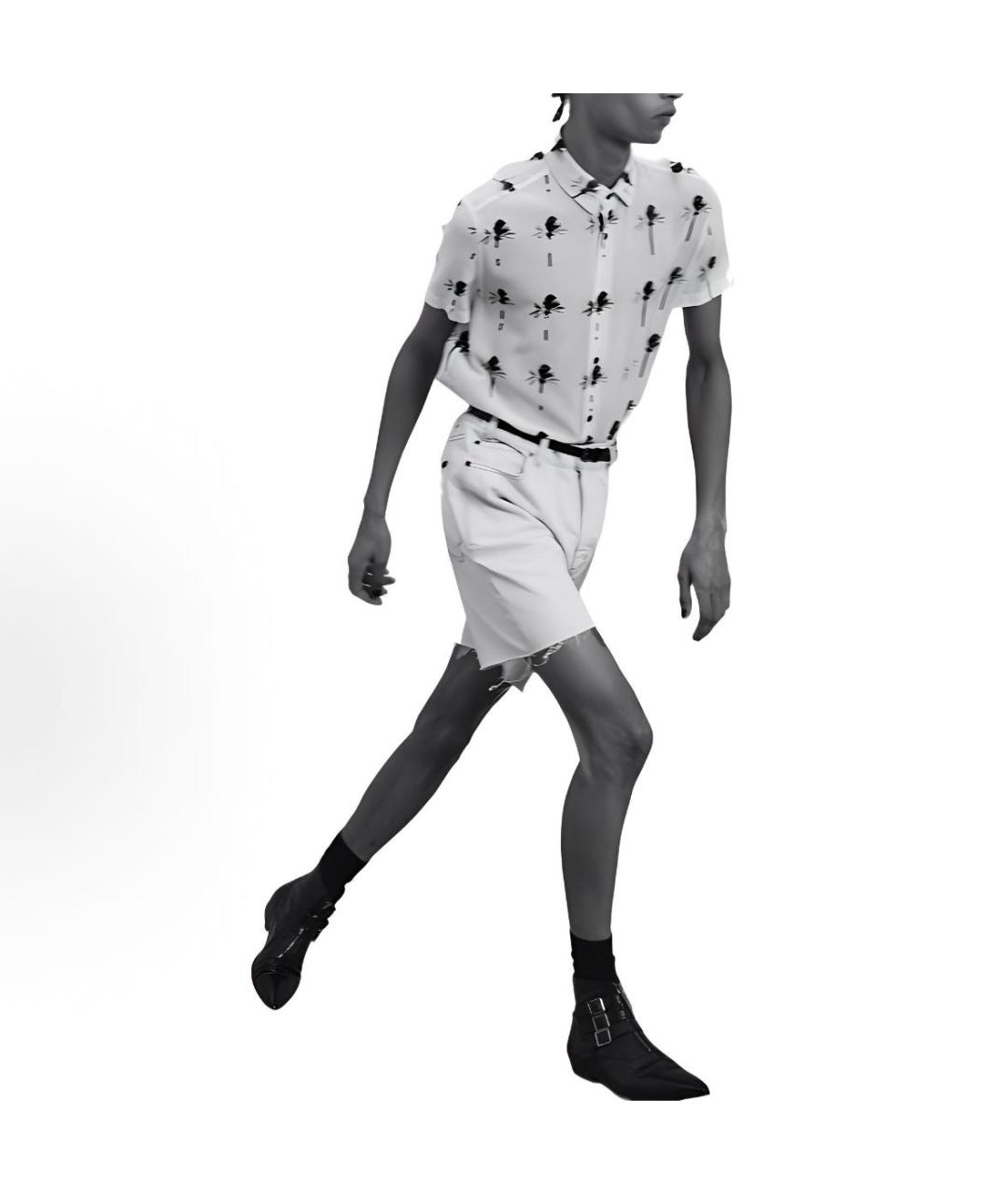 SAINT LAURENT Белые хлопковые шорты, фото 3