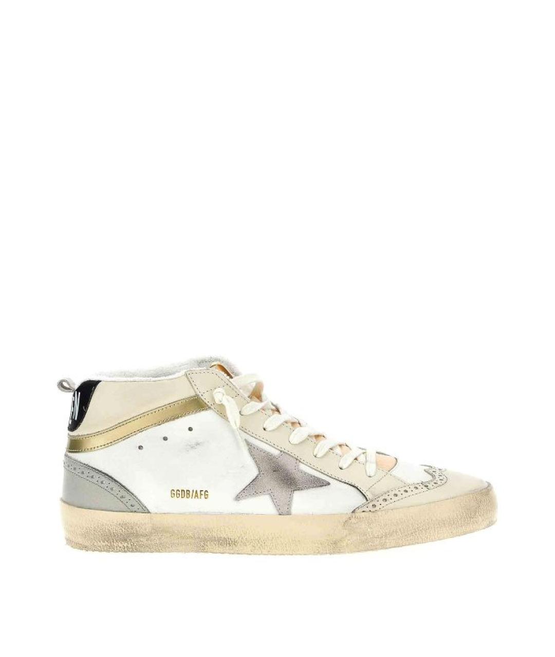 GOLDEN GOOSE Бежевые кожаные кеды, фото 1