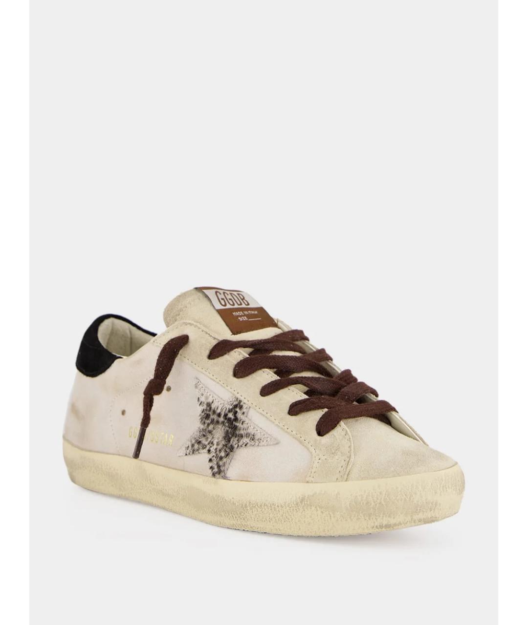 GOLDEN GOOSE Бежевые кожаные кеды, фото 2
