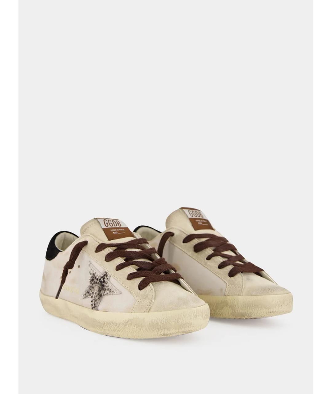 GOLDEN GOOSE Бежевые кожаные кеды, фото 3