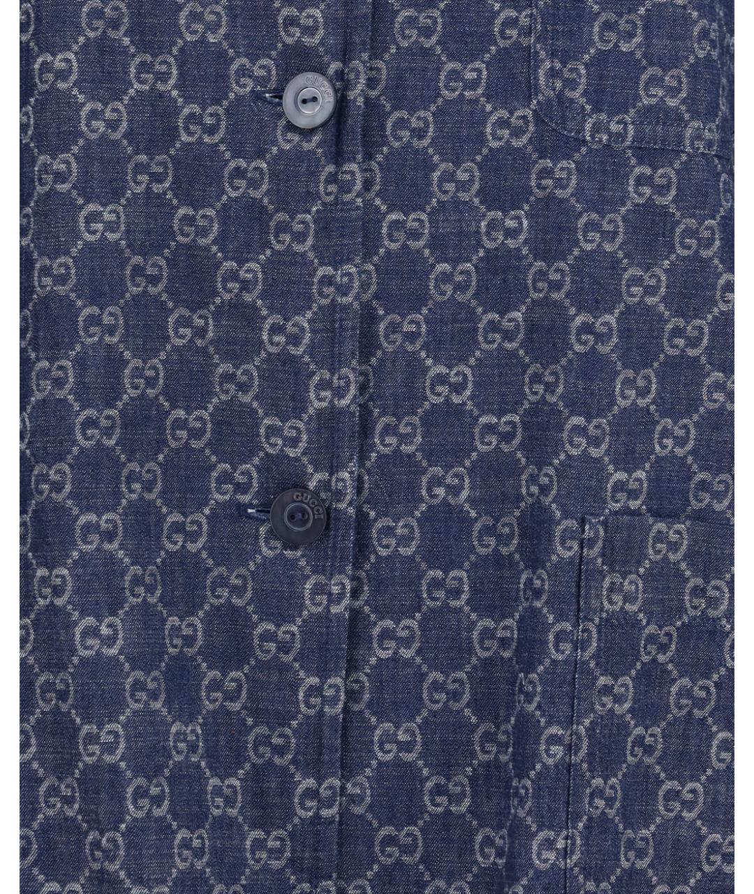 GUCCI Синяя хлопковая куртка, фото 3