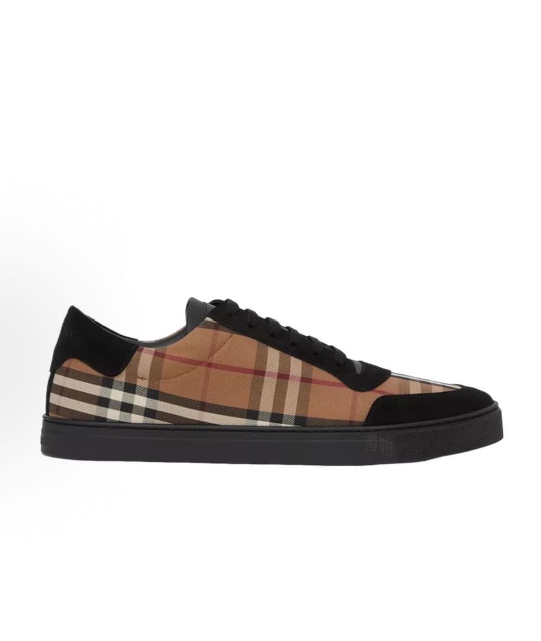 BURBERRY Черные текстильные низкие кроссовки / кеды, фото 7