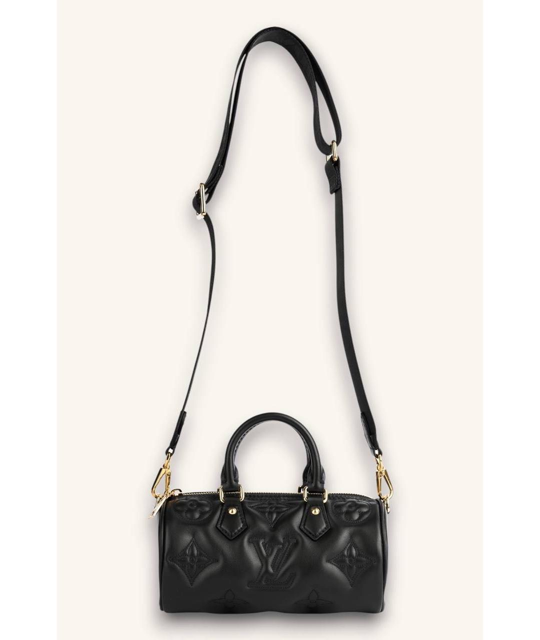 LOUIS VUITTON Черная кожаная сумка с короткими ручками, фото 7
