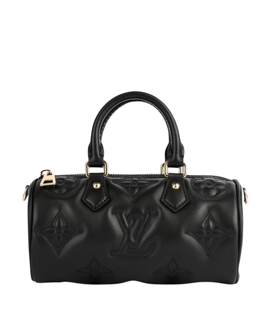 LOUIS VUITTON Черная кожаная сумка с короткими ручками, фото 1