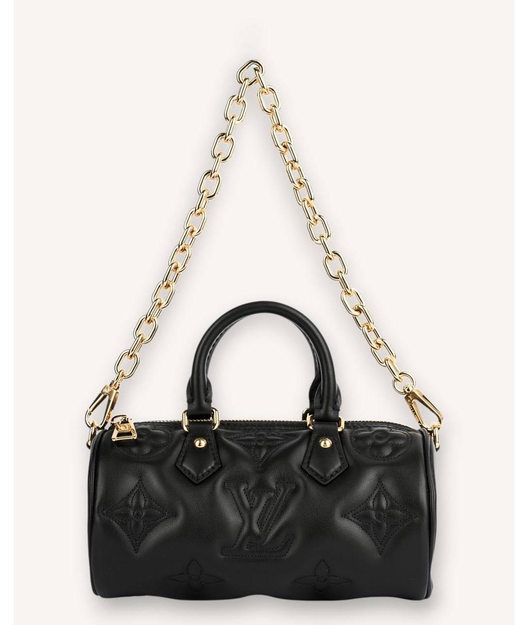 LOUIS VUITTON Черная кожаная сумка с короткими ручками, фото 5