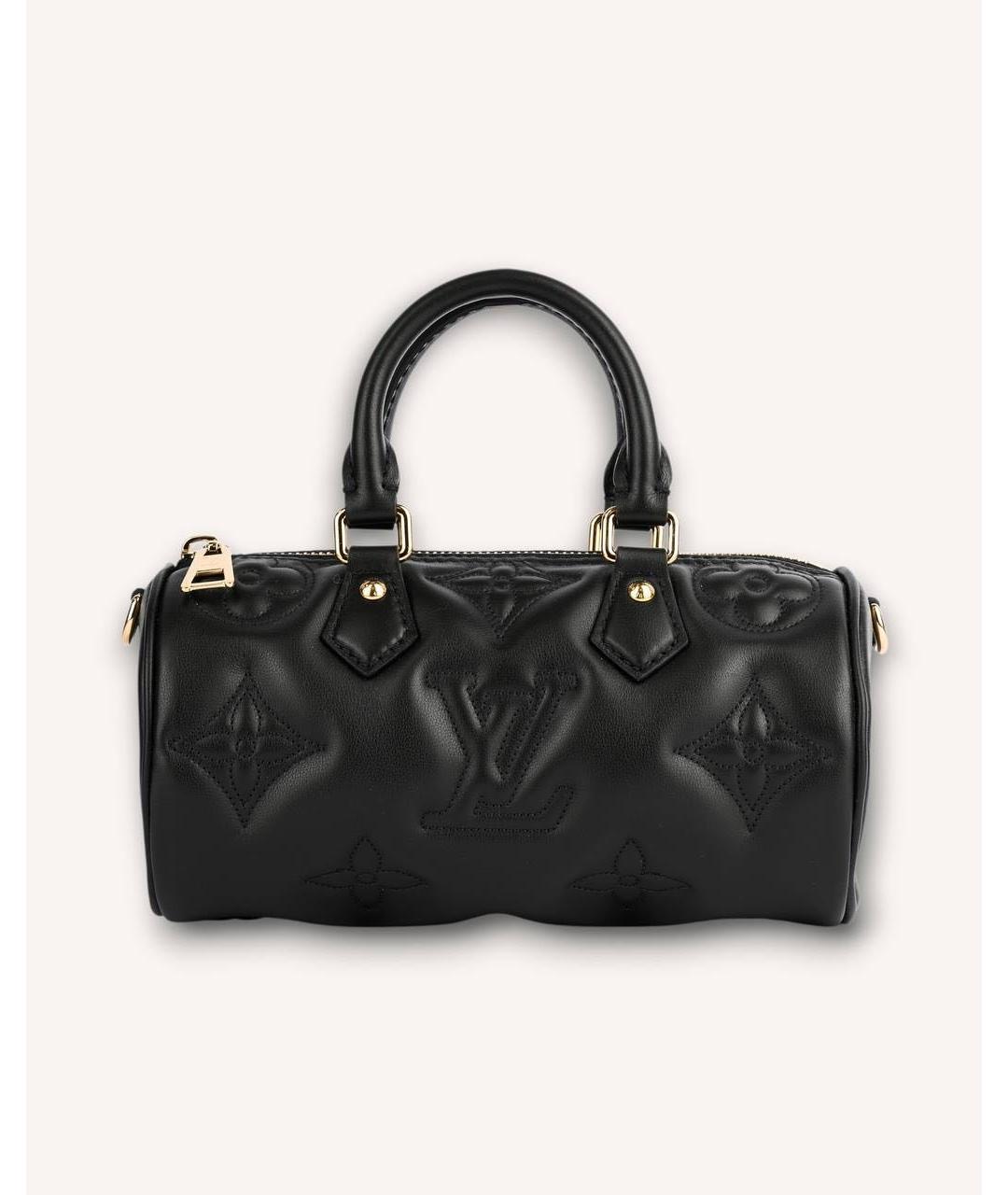 LOUIS VUITTON Черная кожаная сумка с короткими ручками, фото 8