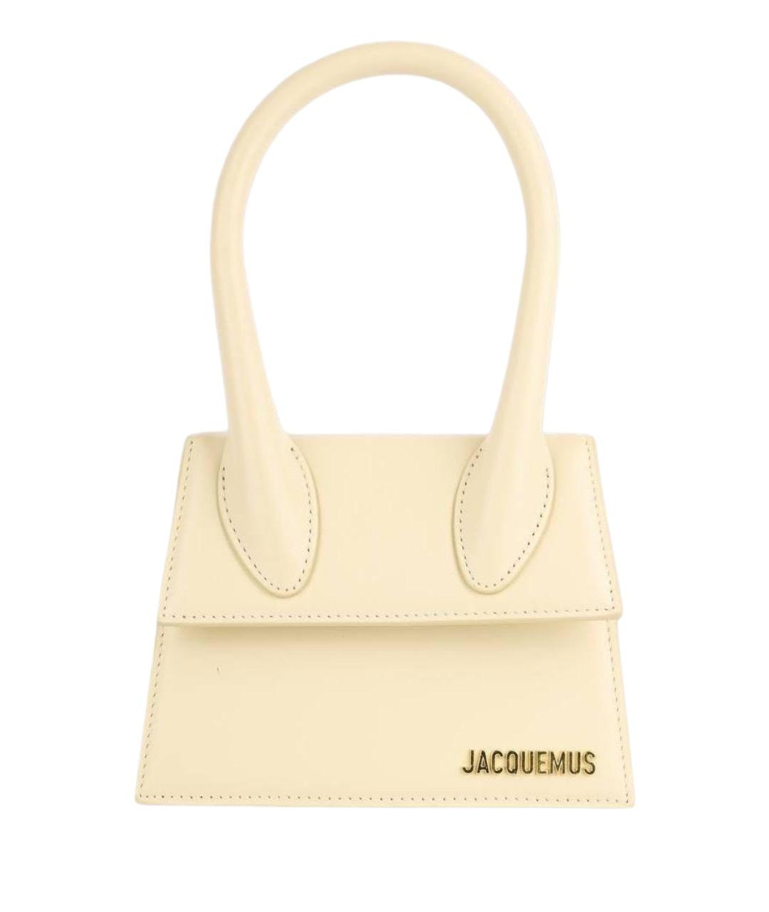 JACQUEMUS Желтая кожаная сумка с короткими ручками, фото 1