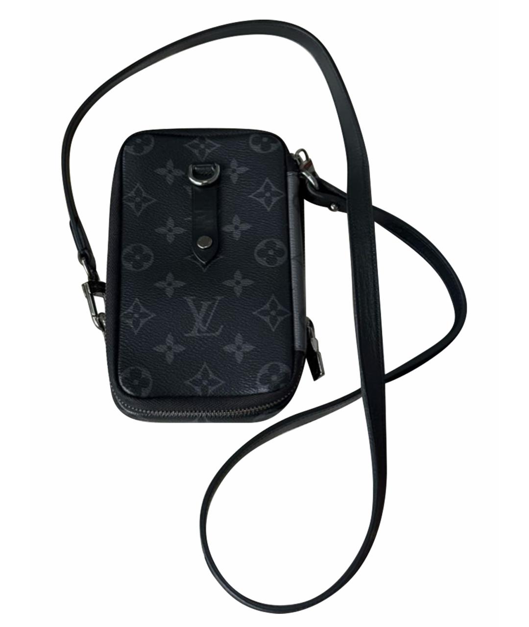LOUIS VUITTON Черная кожаная сумка на плечо, фото 1