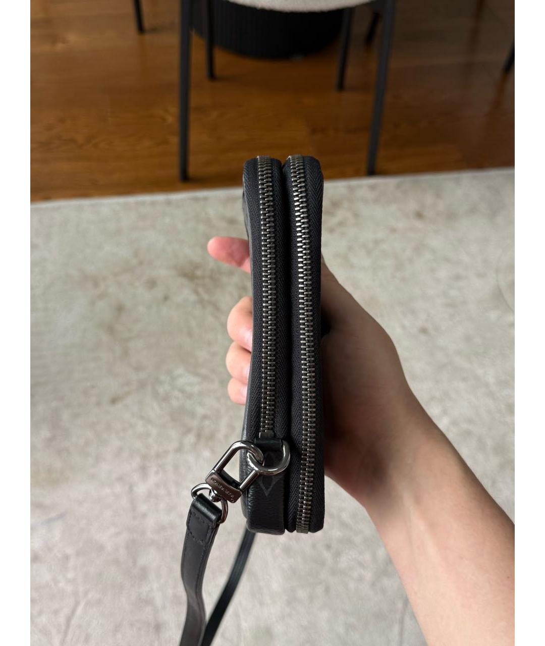 LOUIS VUITTON Черная кожаная сумка на плечо, фото 4