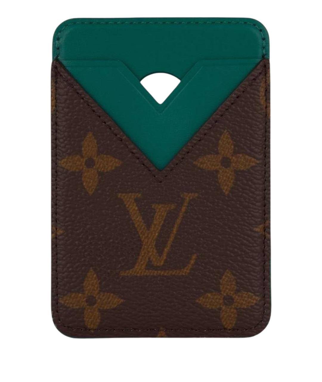 LOUIS VUITTON Зеленый кожаный кардхолдер, фото 1