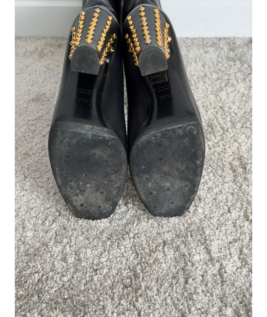 GUCCI Черные кожаные сапоги, фото 6