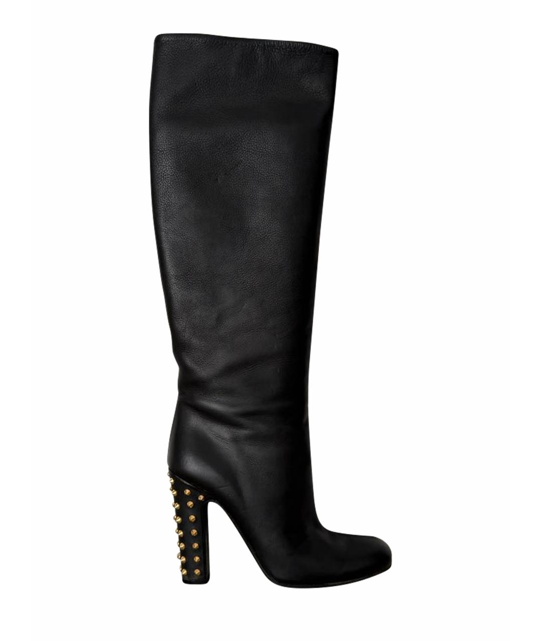 GUCCI Черные кожаные сапоги, фото 1