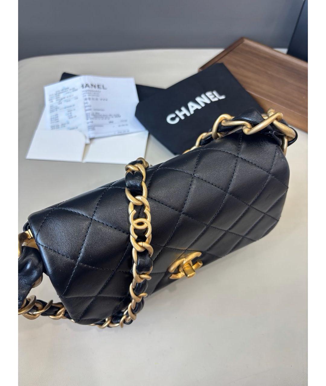 CHANEL Черная кожаная сумка через плечо, фото 4