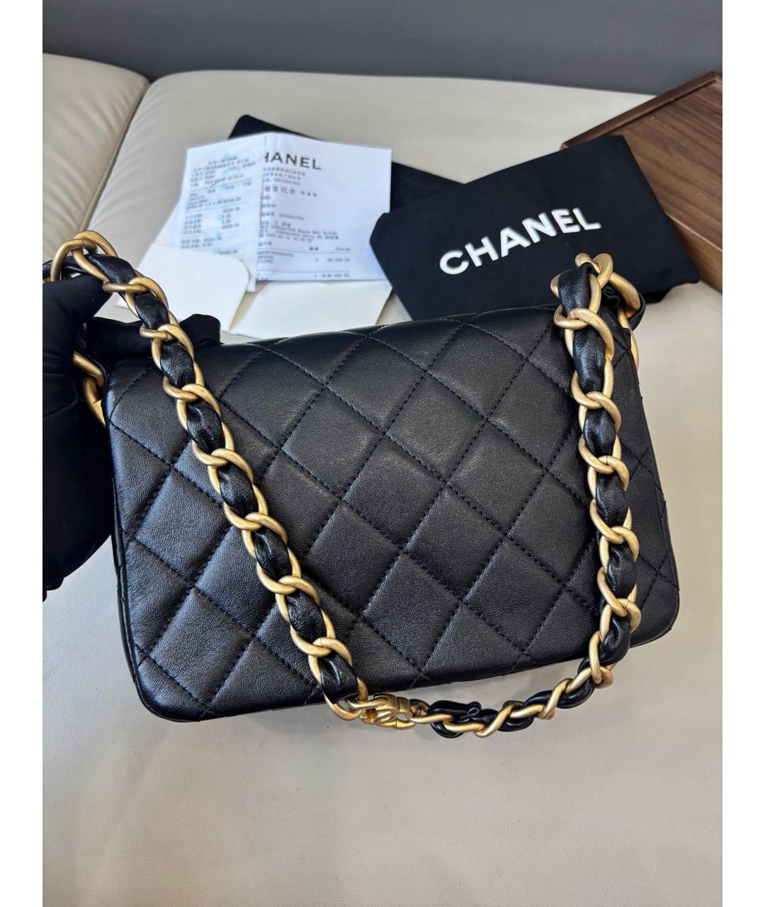 CHANEL Черная кожаная сумка через плечо, фото 5
