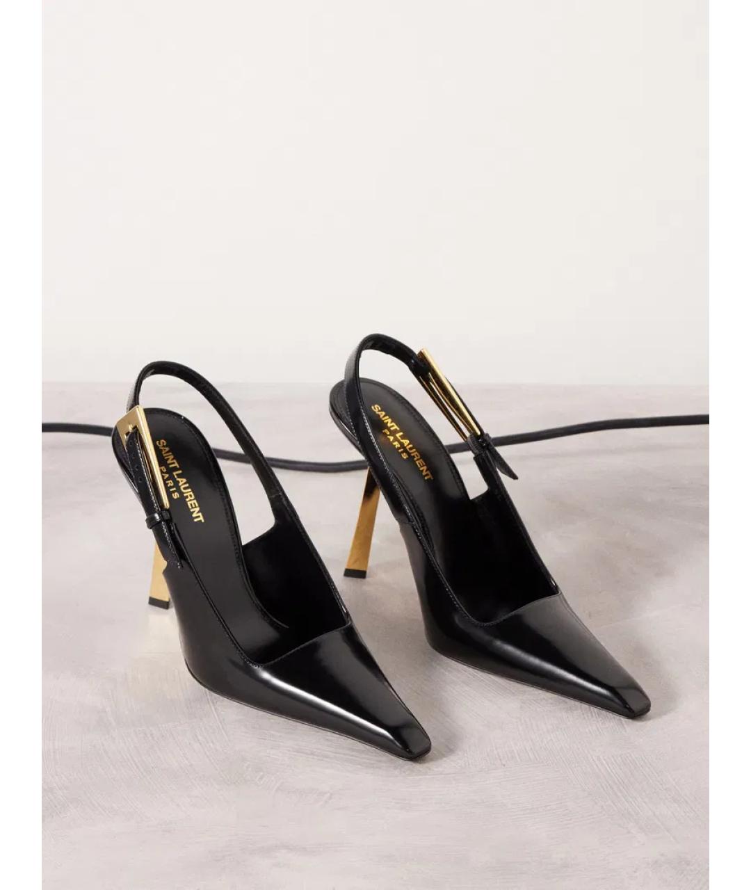 SAINT LAURENT Черные кожаные туфли, фото 3