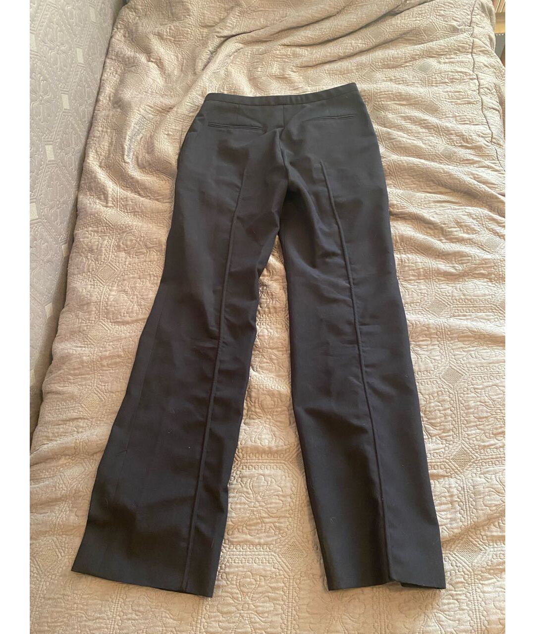 VALENTINO Темно-синие шерстяные прямые брюки, фото 2