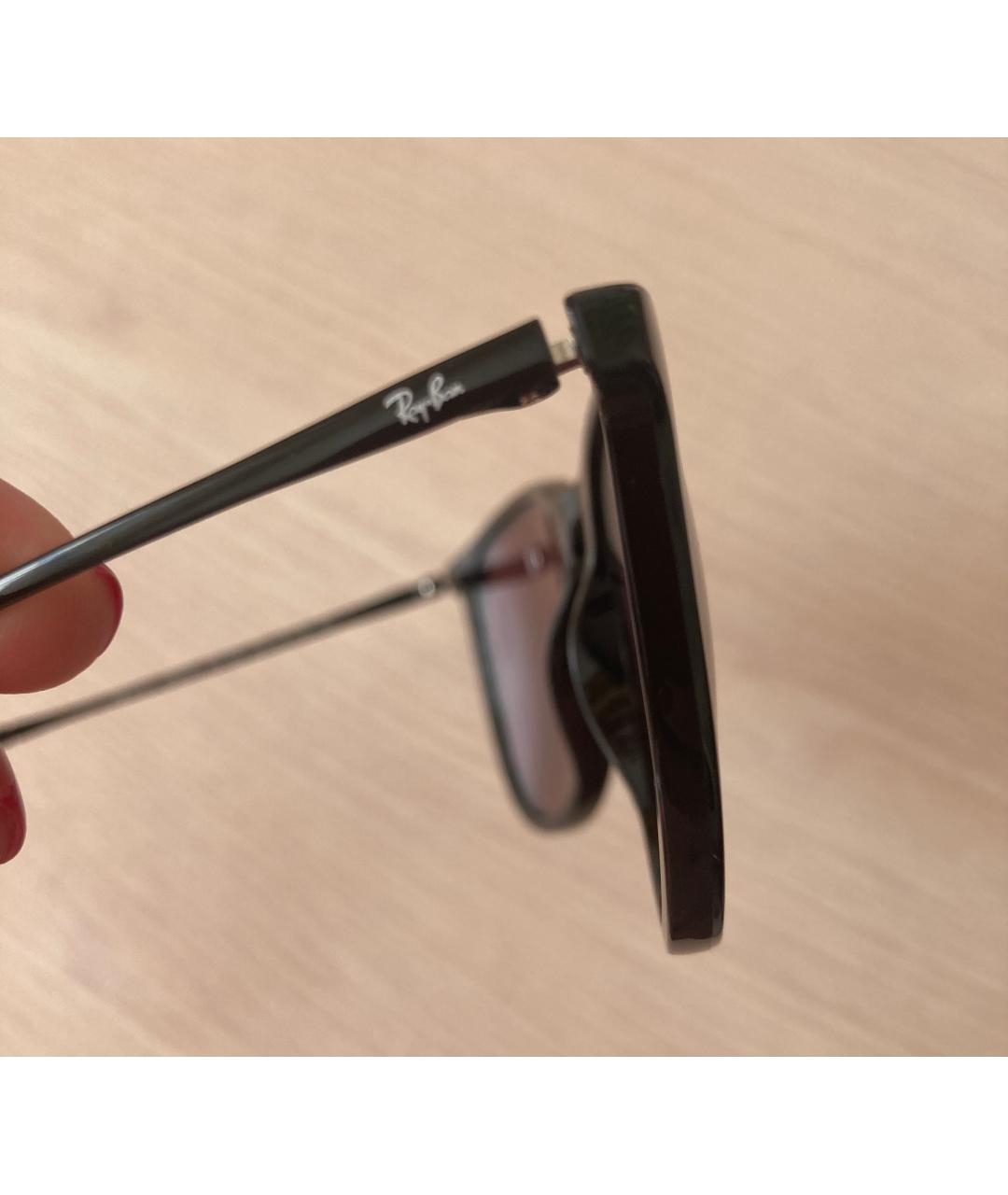 RAY BAN Черные пластиковые солнцезащитные очки, фото 2