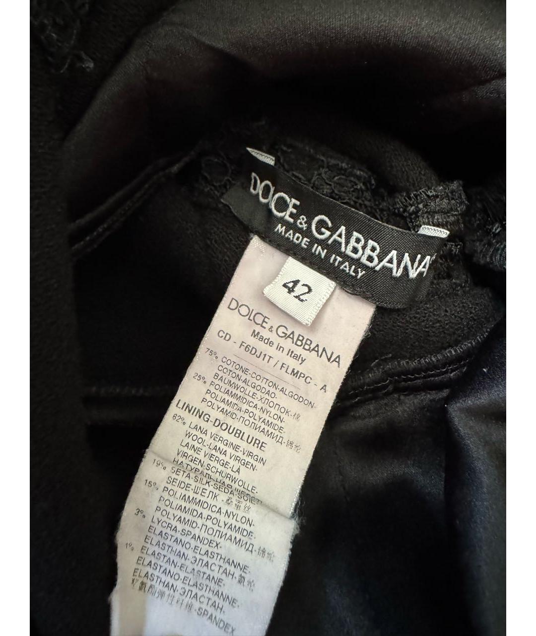 DOLCE&GABBANA Черное хлопковое повседневное платье, фото 5