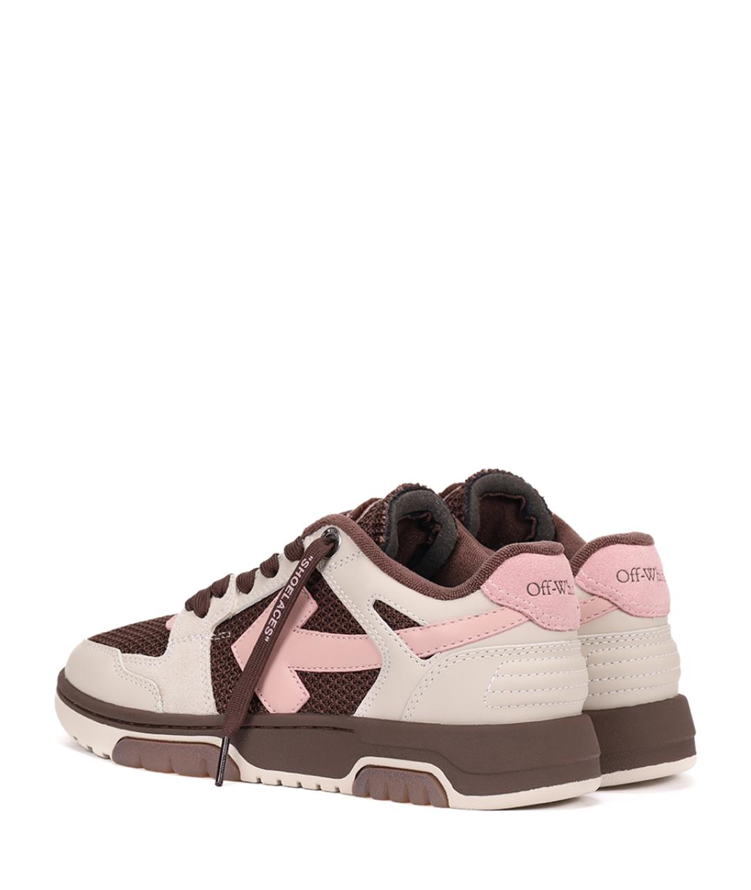 OFF-WHITE Бежевые кожаные кеды, фото 4