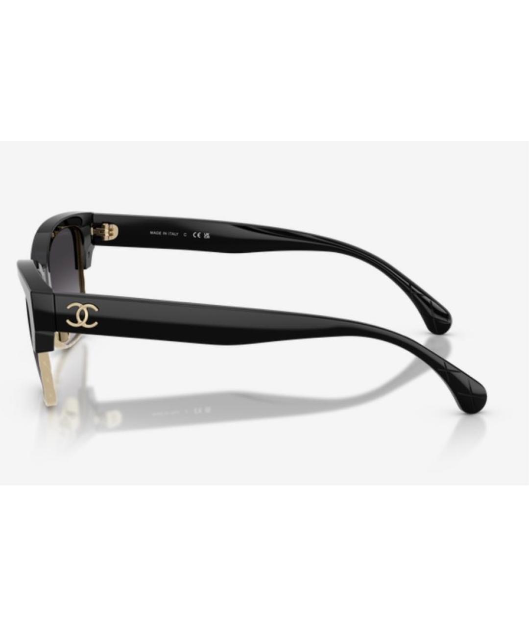 CHANEL Черные пластиковые солнцезащитные очки, фото 3