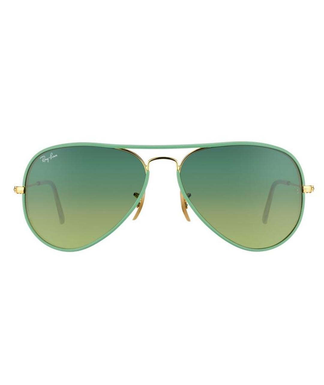 RAY BAN Салатовые металлические солнцезащитные очки, фото 7