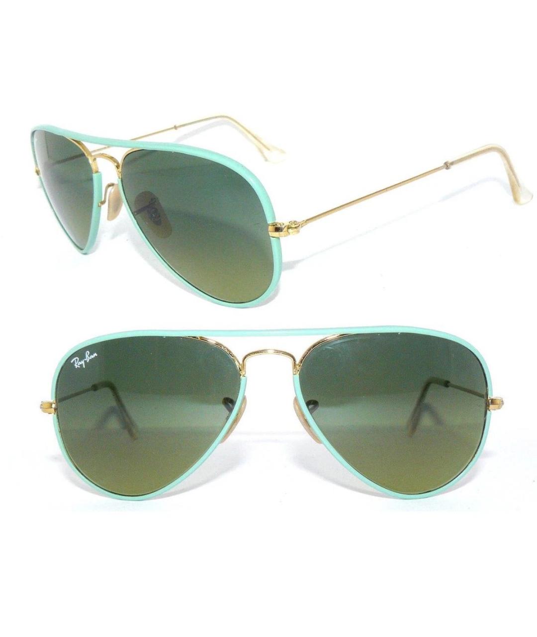 RAY BAN Салатовые металлические солнцезащитные очки, фото 2