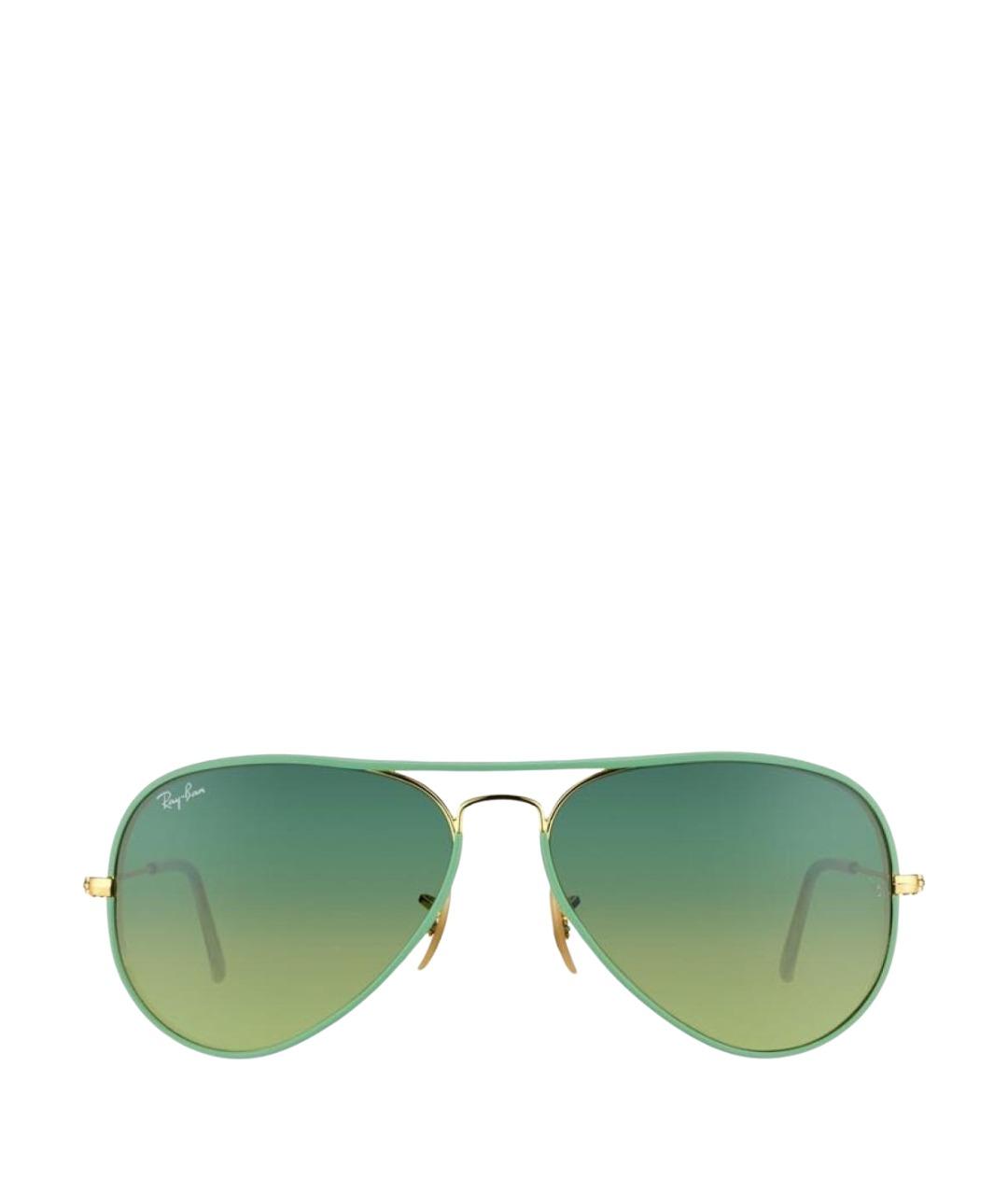RAY BAN Салатовые металлические солнцезащитные очки, фото 1