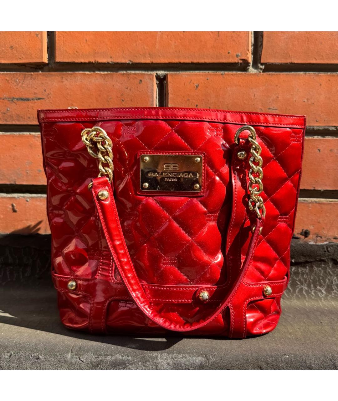 BALENCIAGA Красная сумка тоут, фото 5