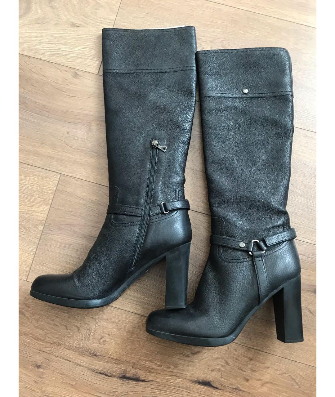 PRADA Черные кожаные сапоги, фото 3