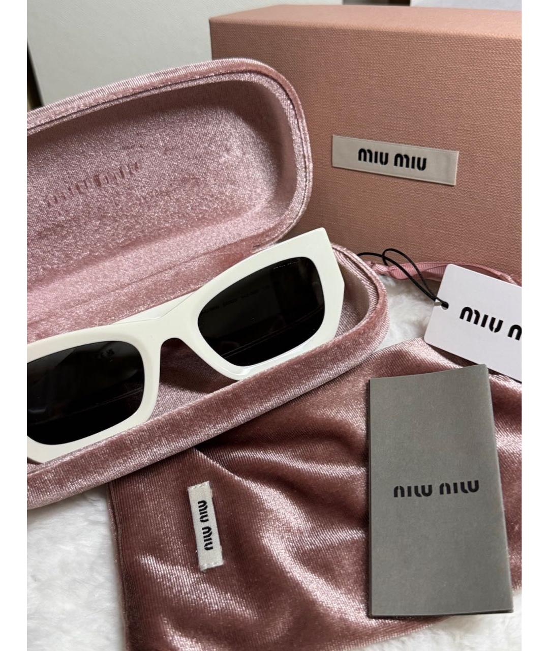 MIU MIU Белые солнцезащитные очки, фото 4