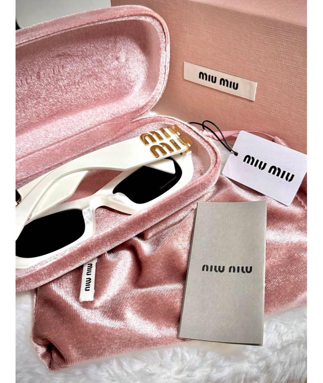 MIU MIU Белые солнцезащитные очки, фото 3