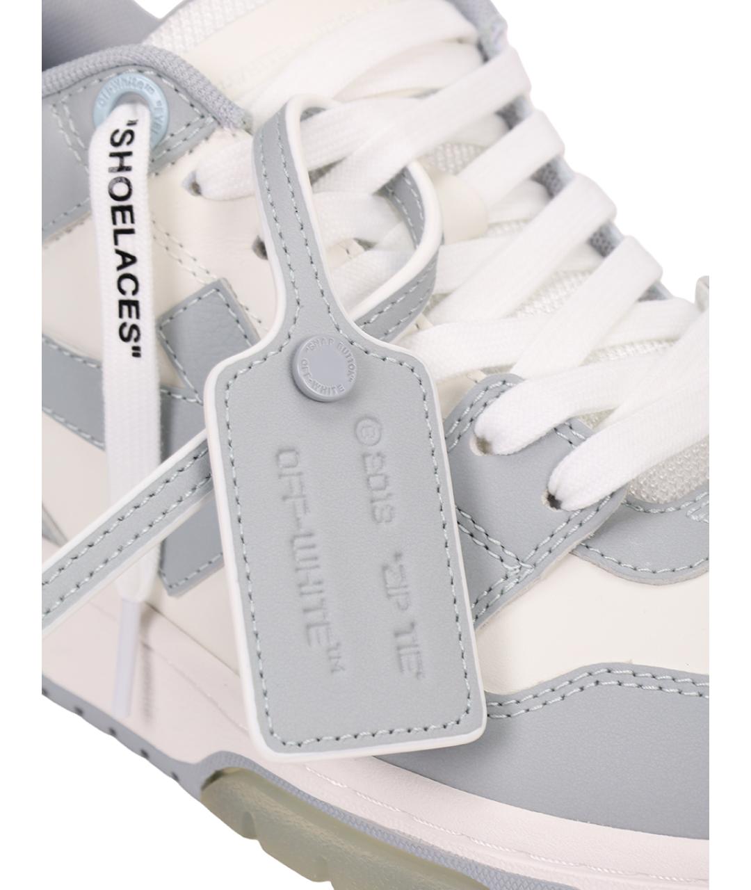 OFF-WHITE Серые кожаные кроссовки, фото 5