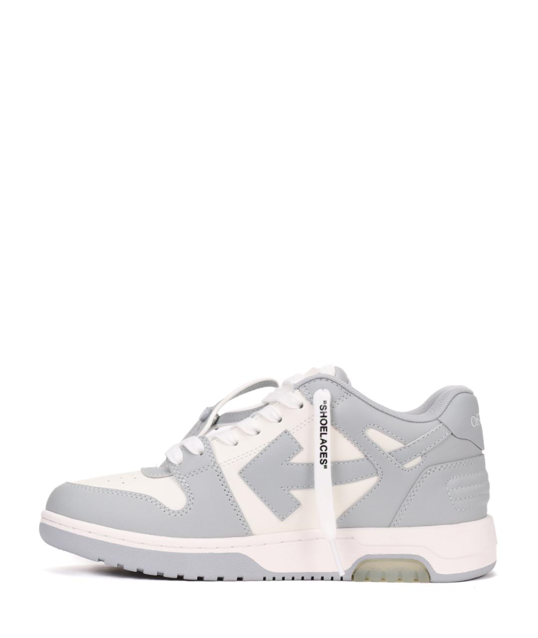 OFF-WHITE Серые кожаные кроссовки, фото 3