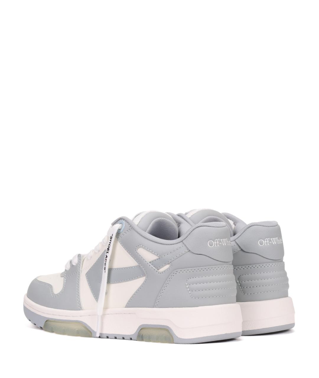 OFF-WHITE Серые кожаные кроссовки, фото 4
