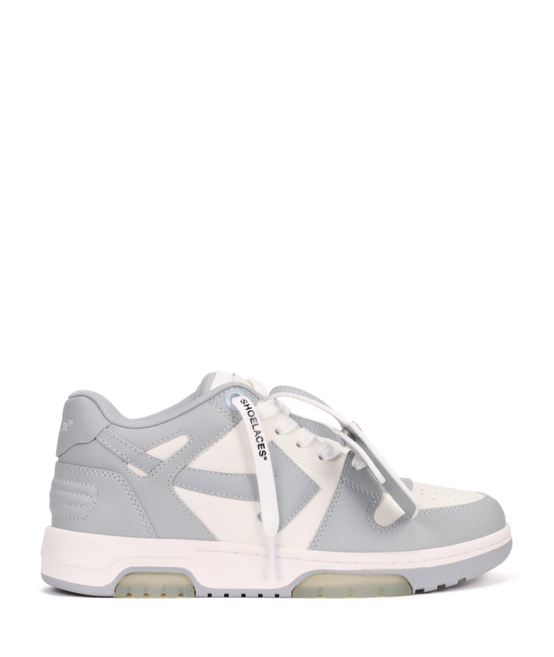 OFF-WHITE Серые кожаные кроссовки, фото 1