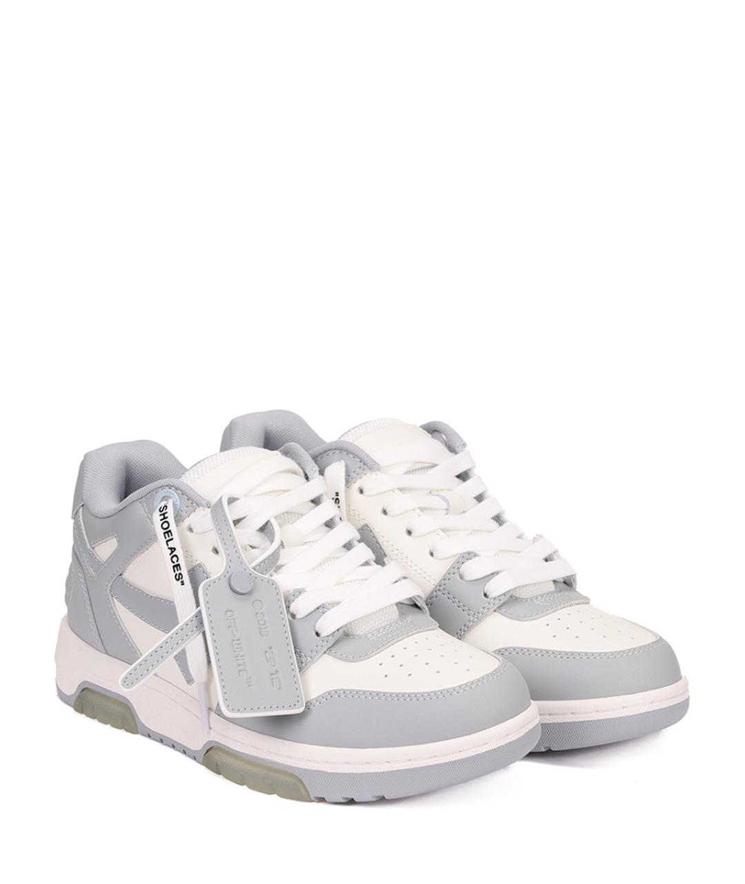 OFF-WHITE Серые кожаные кроссовки, фото 2