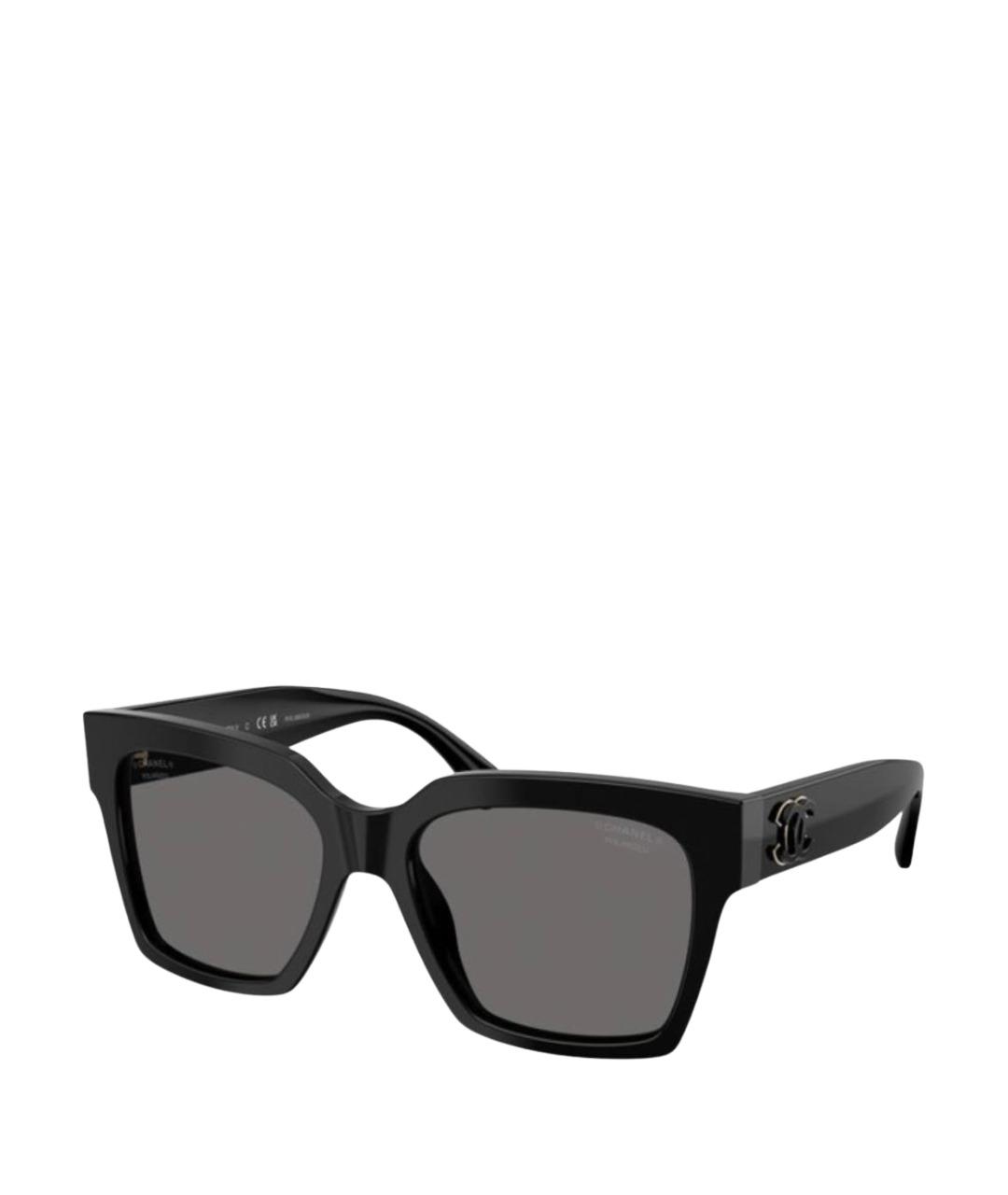 CHANEL Черные пластиковые солнцезащитные очки, фото 1