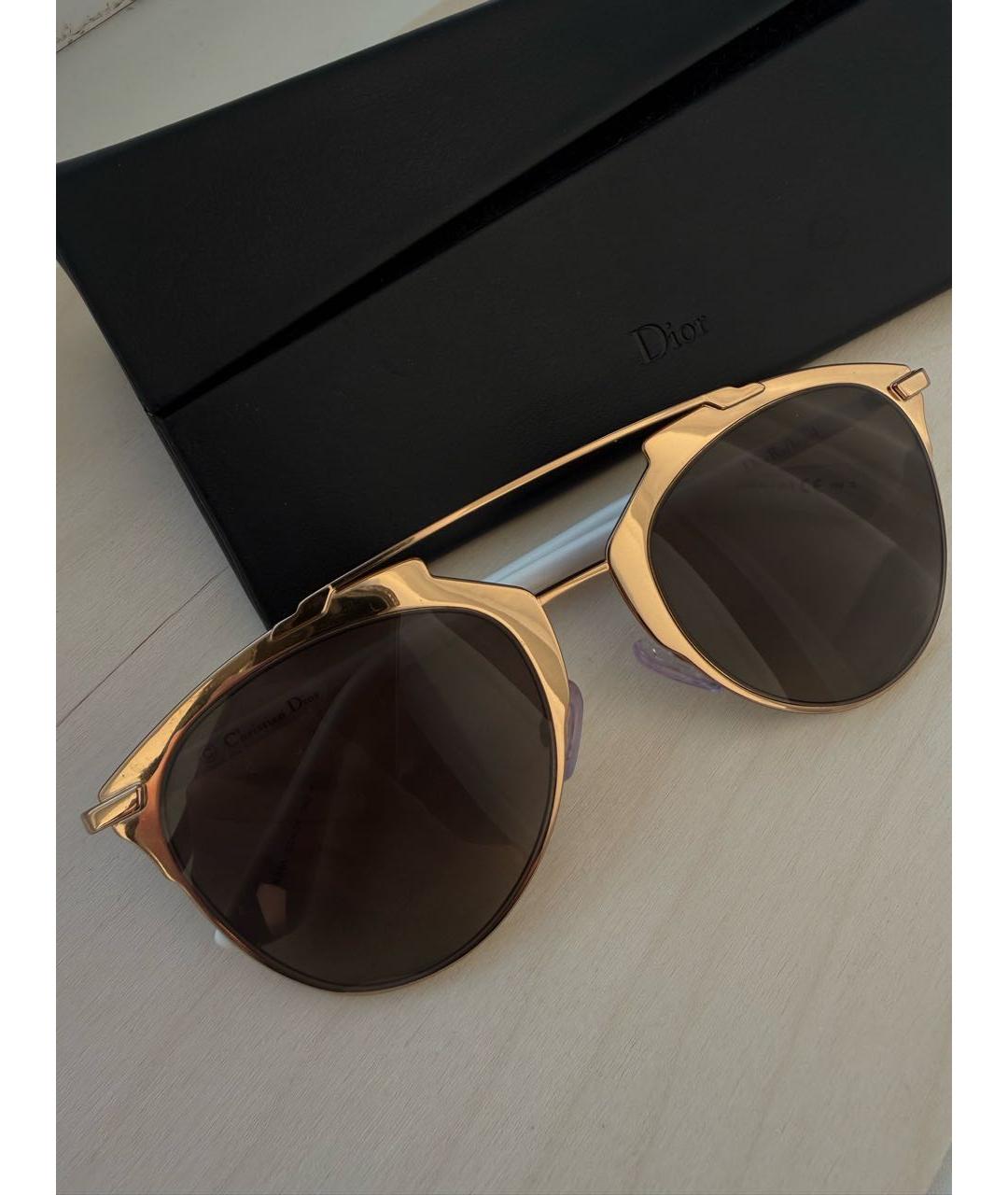 CHRISTIAN DIOR Золотые солнцезащитные очки, фото 3