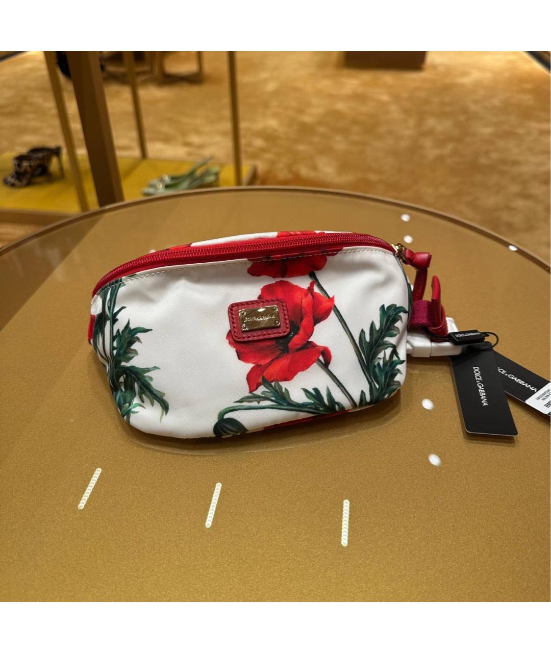 DOLCE&GABBANA Белая нейлоновая поясная сумка, фото 4
