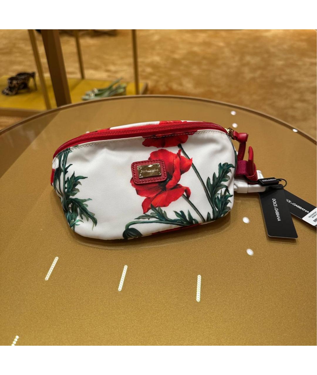 DOLCE&GABBANA Белая нейлоновая поясная сумка, фото 3