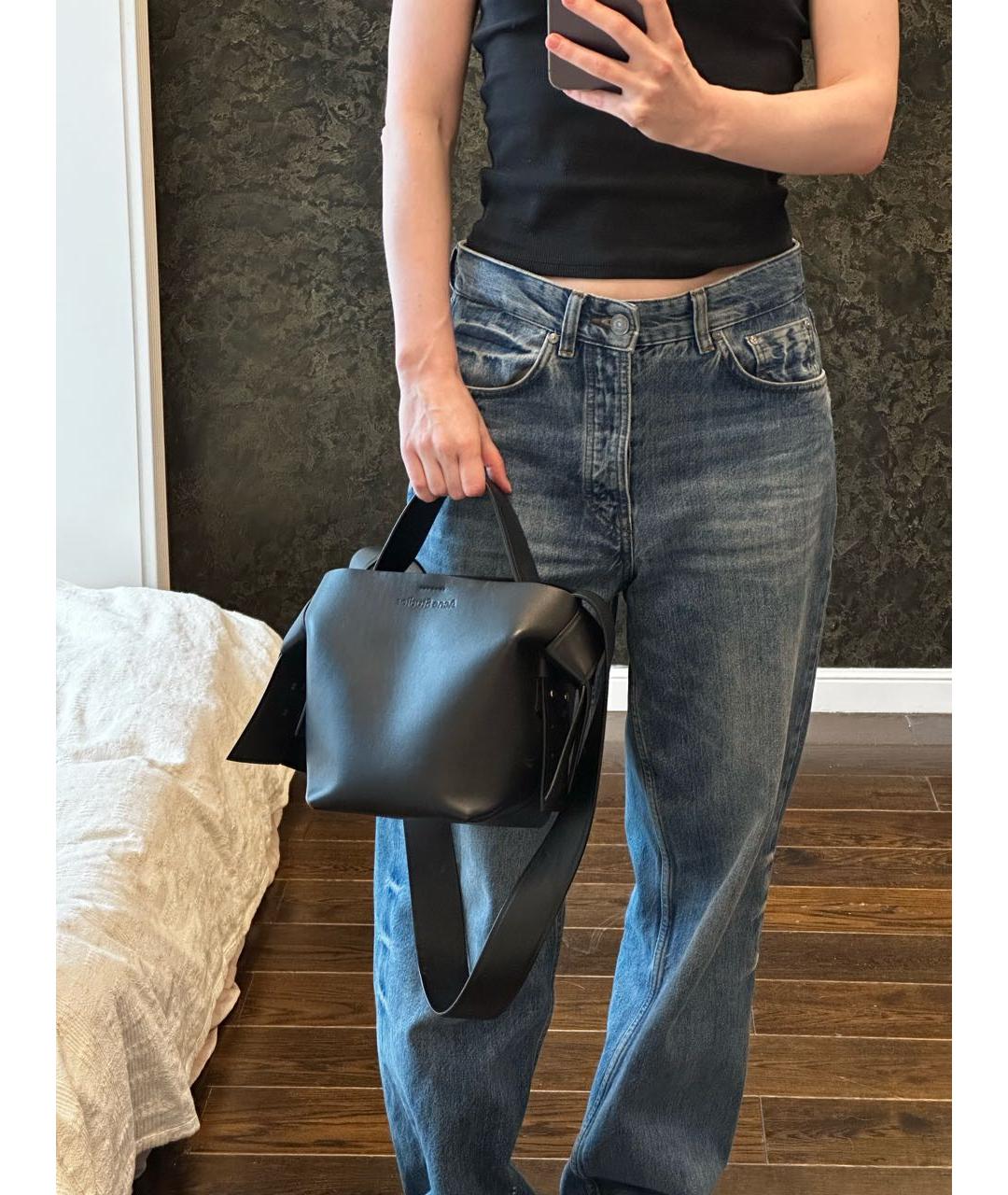 ACNE STUDIOS Черная кожаная сумка через плечо, фото 5