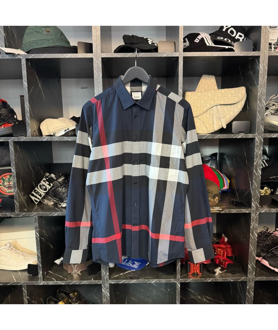 BURBERRY Синяя хлопковая кэжуал рубашка, фото 6