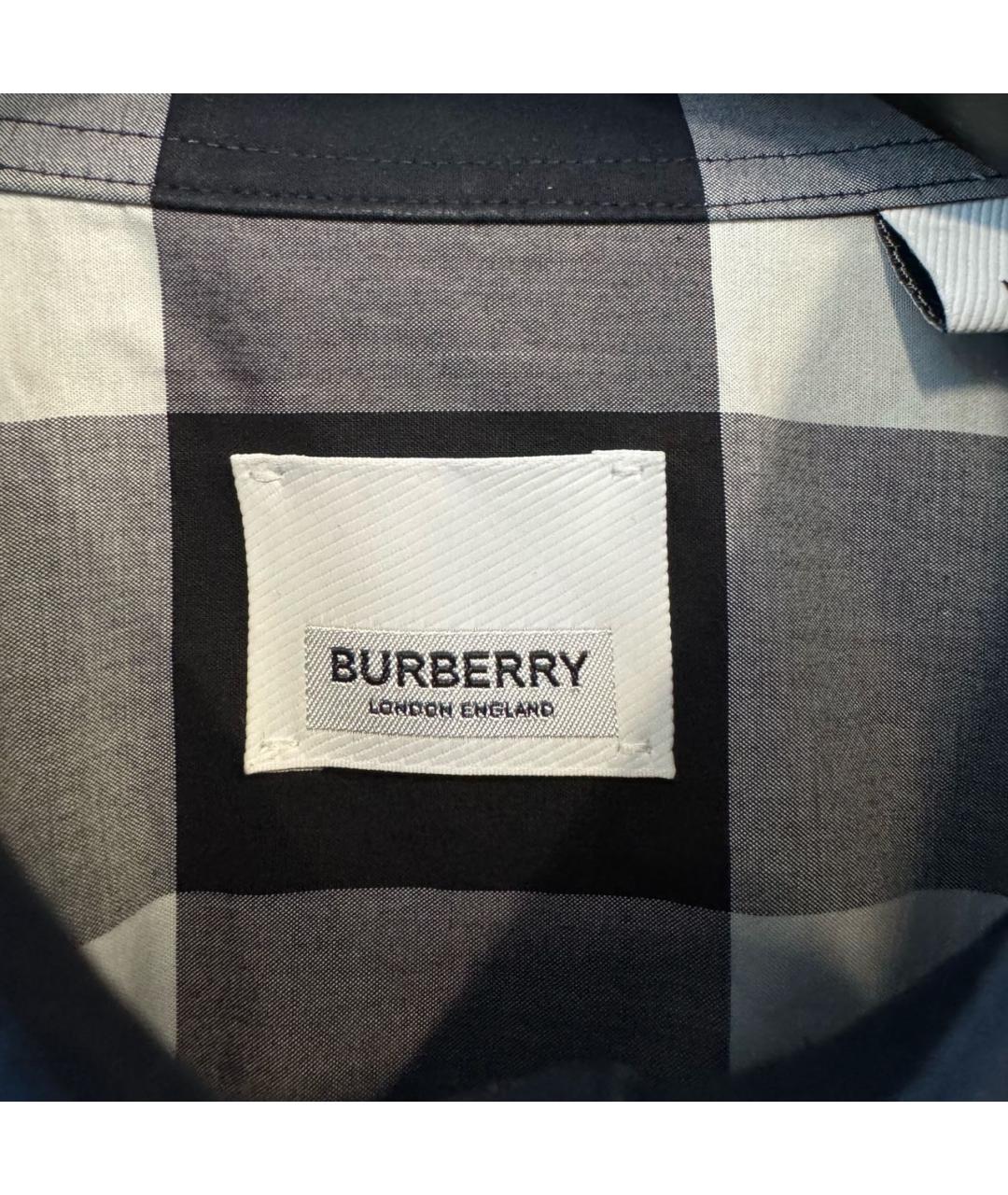 BURBERRY Синяя хлопковая кэжуал рубашка, фото 5