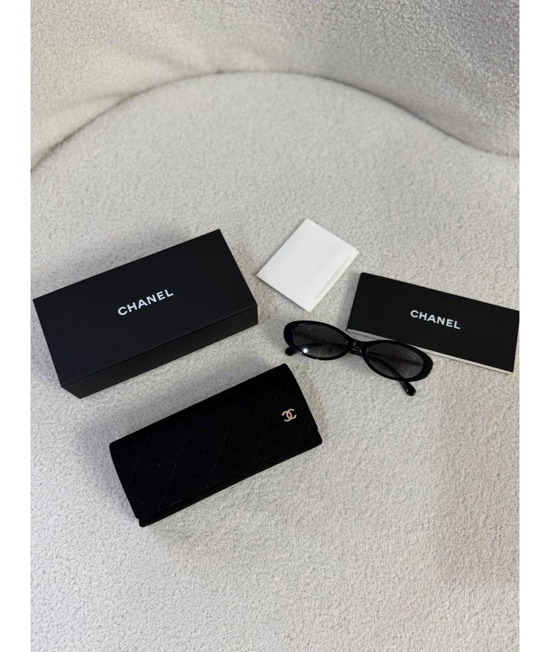 CHANEL Черные пластиковые солнцезащитные очки, фото 3